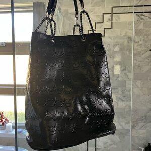 Black Embossed Tote Bag